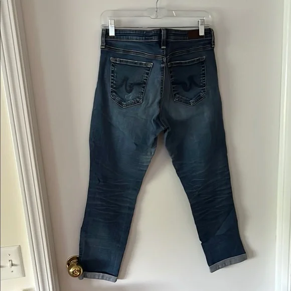 Ag Adriano Goldschmied The Stevie Roll-up Slim Straight Blue Denim 👖 - Picture 5 of 10